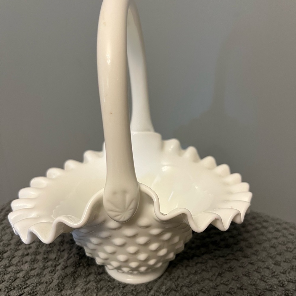 Vintage Fenton Hob Nail Milk Glass